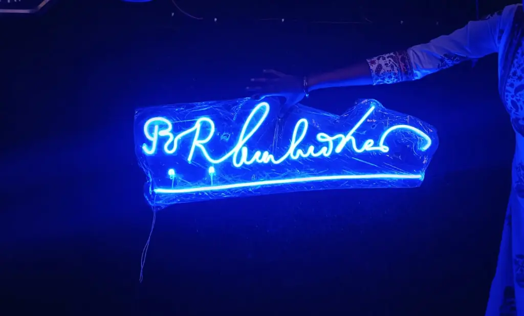 Dr. B. R. Ambedkar Signature Neon Light – Blue LED Wall Decor