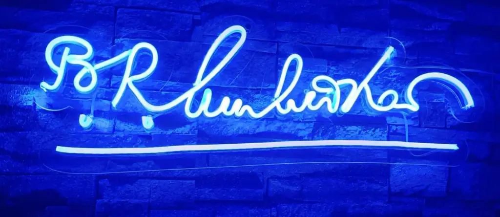 Dr. B. R. Ambedkar Signature Neon Light – Blue LED Wall Decor