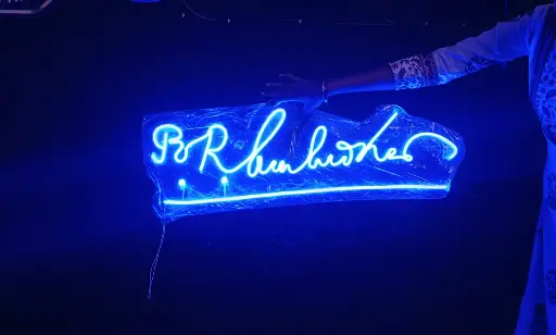 Dr. B. R. Ambedkar Signature Neon Light – Blue LED Wall Decor