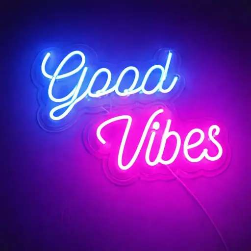Good Vibes Neon Light – LED Wall Decor Sign for Home, Cafe & Bar